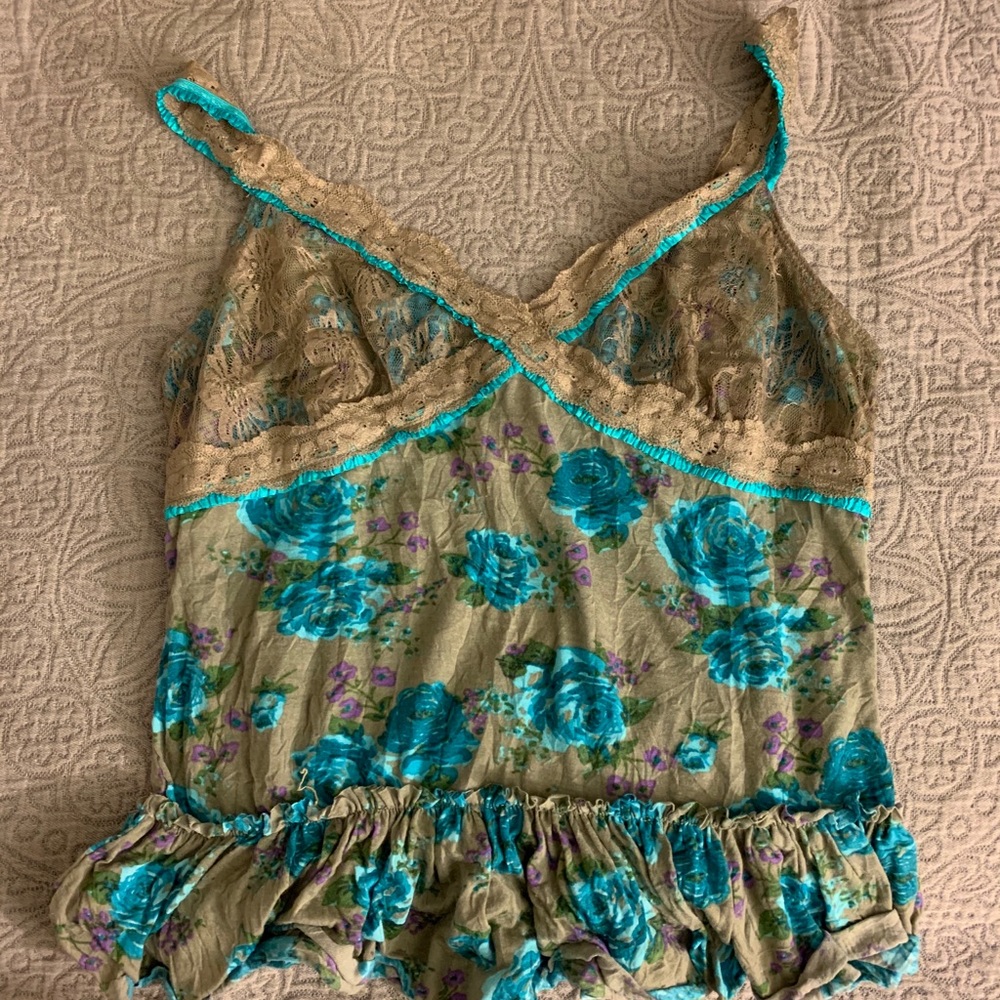 Lace and ruffle top